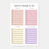 Rosa, Lila organisierte Dinge zu tun Post-it Klebezettel (Vorderseite)