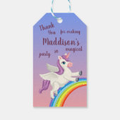 Rosa Lila Pastel Kinder Magisches Einhorn Geburtst Geschenkanhänger (Rückseite)