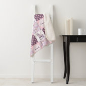 Rosa Lila Patchwork Unicorn Herz Individuelle Name Sherpadecke (Beispiel)