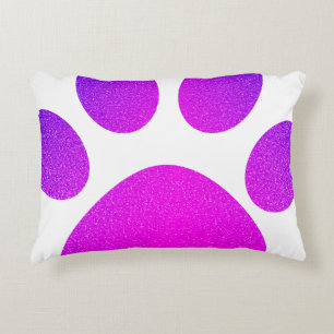 Rosa Lila Paw Print Glittery Ombre Geschenk 2023 Dekokissen