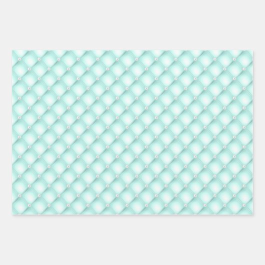 Rosa, Lila Perlen und Perlen mit Minze Geschenkpapier Set (Vorderseite 3)