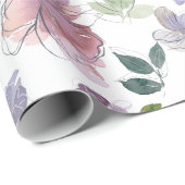 Rosa Lila Petalen Weißer Hintergrund Geschenkpapier (Rolleneckpunkt)