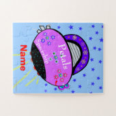 Rosa Lila Petals Raumschiff Blume Sterne Puzzle (Horizontal)