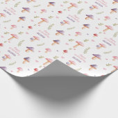 Rosa Lila Pilze Fallen Name Wrapper Geschenkpapier (Ecke)