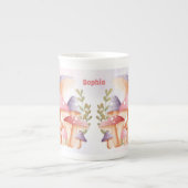Rosa Lila Pilze Niedlich Name Porzellantasse (Vorderseite)