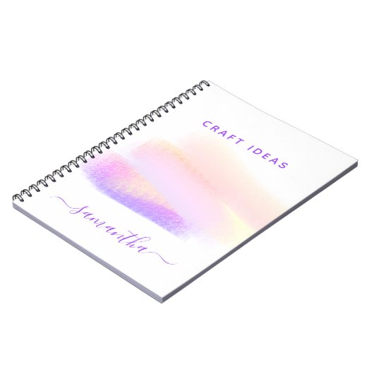 Rosa lila Pinselstriche Notizblock (Linke Seite)