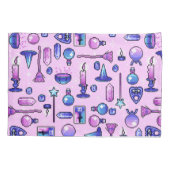 Rosa Lila Pixel Art Muster Kissenbezug (Rückseite-Links)