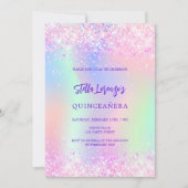 Rosa lila Quinceanera Einladung (Vorderseite)