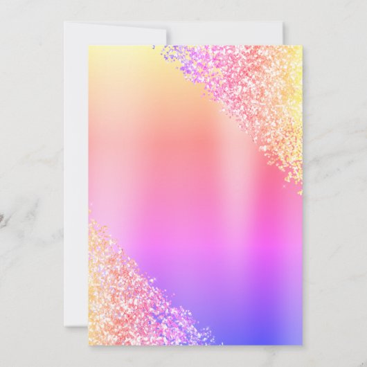 Rosa Lila Quinceanera Glitzer Party Einladung (Rückseite)