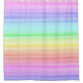 Rosa lila Regenbogen-Pastell-Streifen Duschvorhang (Vorderseite)