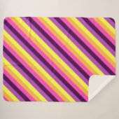 Rosa Lila Retrostreifen große Sherpa-Decke Sherpadecke (Vorderseite (Horizontal))