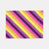 Rosa Lila Retrostreifen kleine Fleecebanken Fleecedecke (Vorderseite (Horizontal))