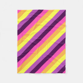 Rosa Lila Retrostreifen kleine Fleecebanken Fleecedecke