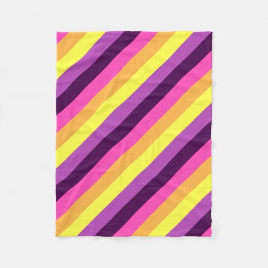 Rosa Lila Retrostreifen kleine Fleecebanken Fleecedecke (Vorderseite)