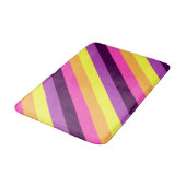 Rosa Lila Retrostreifen Mittelbadematte Badematte (Schrägansicht)