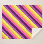 Rosa Lila Retrostreifen mittelgroße Sherpa-Decke Sherpadecke (Vorderseite (Horizontal))