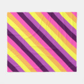 Rosa Lila Retrostreifen mittelschwere Fleecebanken Fleecedecke (Vorderseite (Horizontal))
