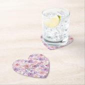 Rosa lila rosafarbenen Blumen Herzen Brautparty Untersetzer (Vor Ort)