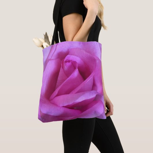 Rosa lila Rose Blume Foto fett modern Tasche (Von Nahem)