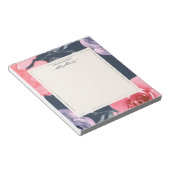 Rosa Lila Rose Dunkelblau Personalisierter Notepad Notizblock (angewinkelt)