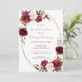 Rosa Lila Rose Floral Bridal Luncheon Einladung (Stehend Vorderseite)