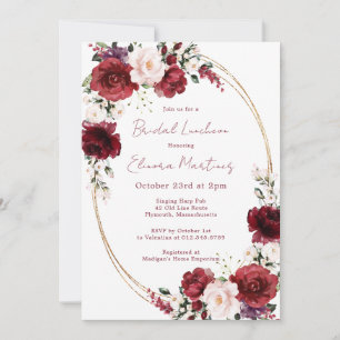 Rosa Lila Rose Floral Bridal Luncheon Einladung