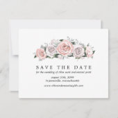 Rosa Lila Rose Save the Date Karte mit Foto hinten (Vorderseite)