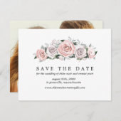 Rosa Lila Rose Save the Date Karte mit Foto hinten (Vorne/Hinten)
