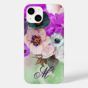 ROSA LILA ROSEN,WEIßE ANEMONENBLUMEN MONOGRAMM Case-Mate iPhone 14 HÜLLE