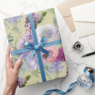 Rosa lila Rosengarten Geschenkpapier