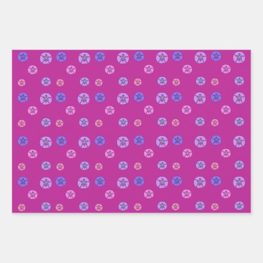 Rosa Lila Sand-Dollar Geschenkpapier Set (Vorderseite 3)