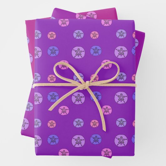 Rosa Lila Sand-Dollar Geschenkpapier Set (Beispiel)