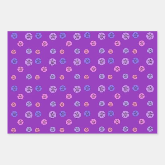 Rosa Lila Sand-Dollar Geschenkpapier Set (Vorderseite)