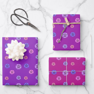 Rosa Lila Sand-Dollar Geschenkpapier Set