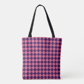 Rosa Lila Schachbrett Diamant Muster Schultern Tasche (Rückseite)