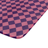 Rosa Lila Schachbrett Diamantmuster Schneidebrett (Ecke)