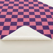 Rosa Lila Schachbrett Diamantmuster Sherpadecke (3/4)