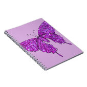 Rosa lila Schein-Glitzer-Schmetterlings-Girly Notizblock (Rechte Seite)