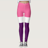 Rosa Lila Schlichte Blockgestaltung Leggings (Vorderseite)