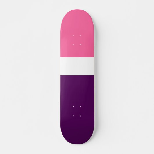 Rosa Lila Schlichte Blockgestaltung Skateboard (Vorne)