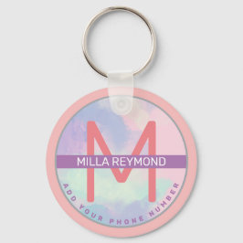 rosa lila Schlüsselanhänger mit Namen