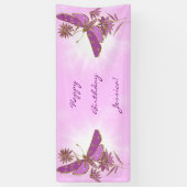 Rosa lila Schmetterling  Banner (Vertikal)