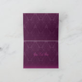 Rosa/Lila Schmetterling & Damask Danke Karte (Innenseite)