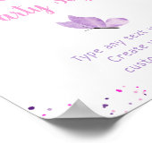 Rosa Lila Schmetterling essbare Geburtstagszeichen Poster (Ecke)