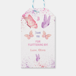 Rosa lila Schmetterling Geburtstag Geschenkanhänger