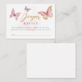 Rosa Lila Schmetterling Kinderdusche Windelwindeln Begleitkarte (Vorne/Hinten)