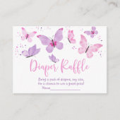 Rosa Lila Schmetterling Kinderdusche Windelwindeln Begleitkarte (Vorderseite)