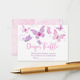 Rosa Lila Schmetterling Kinderdusche Windelwindeln Begleitkarte