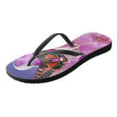 Rosa lila Schmetterling-Orchidee Blume Aquarell Badesandalen (Schrägansicht)
