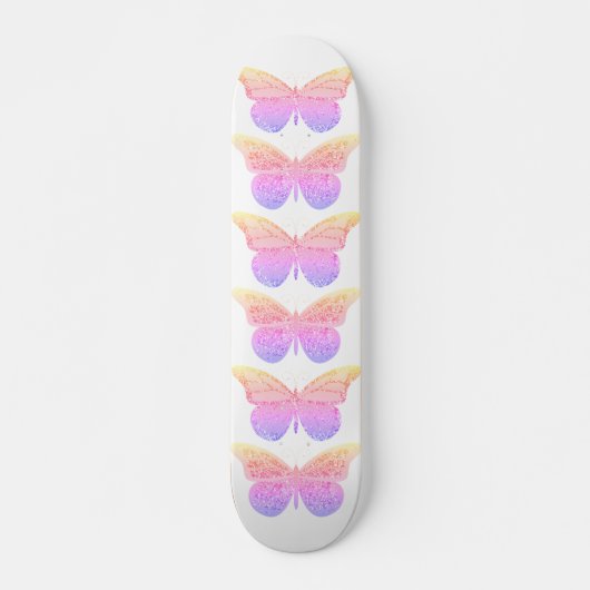 Rosa Lila Schmetterlinge Skateboard (Vorne)